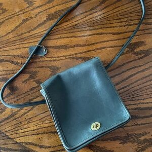 Vintage Coach Black Leather Bag